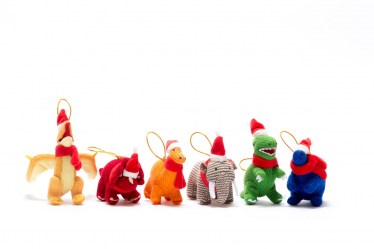 Dinosaur Knitted Christmas decs8